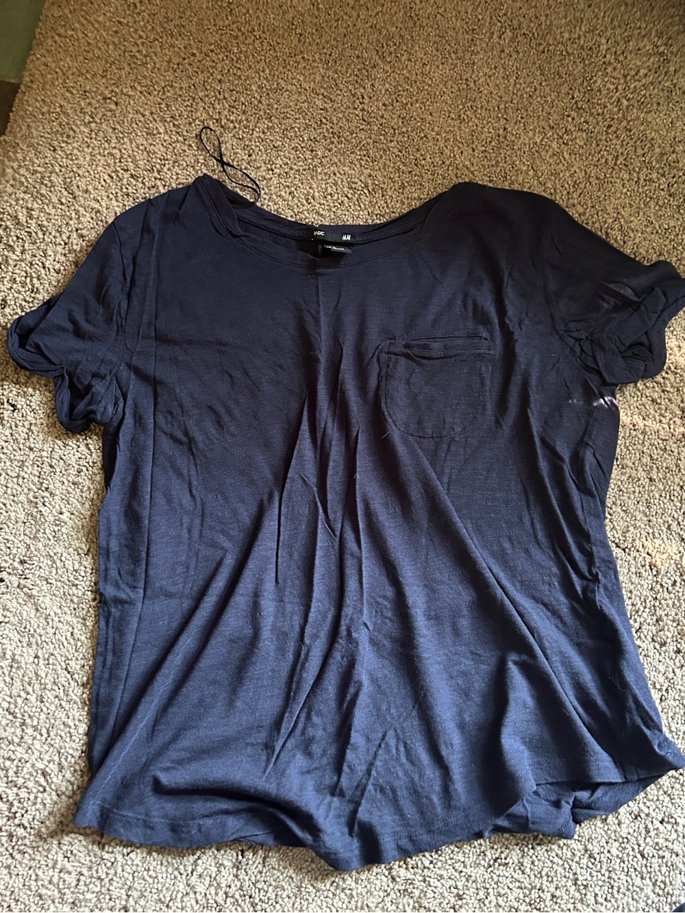 H&M navy blue pocket tee